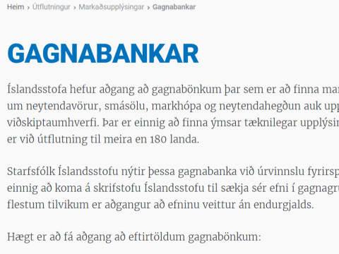 Gagnabankar Íslandsstofu